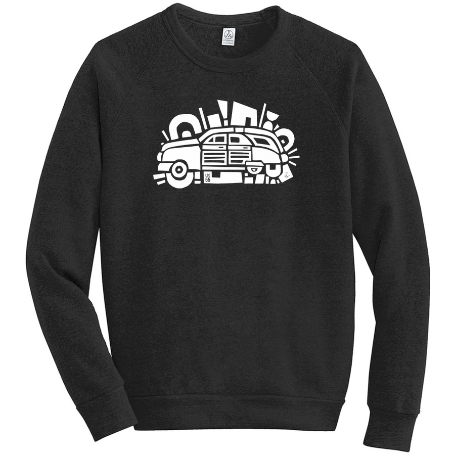 LCC 55: Woody's World Crewneck Sweatshirt BLK